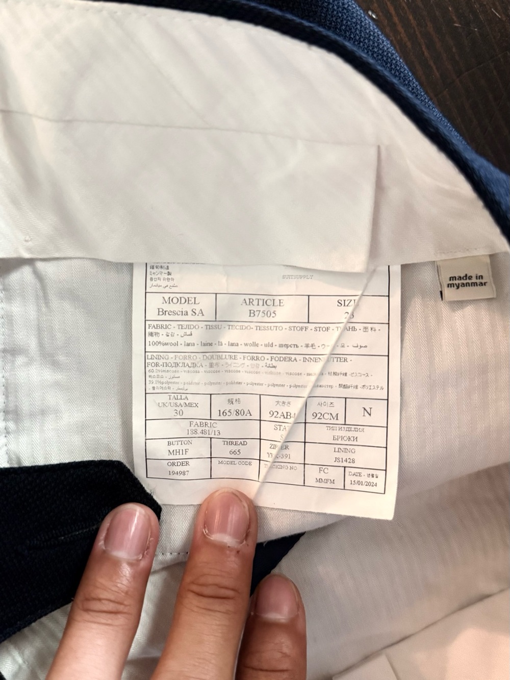 SUITSUPPLY Navy Single Breasted 36S S130 fabric - Picture 7 of 14